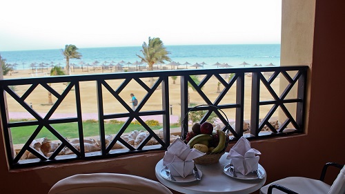 Hamata: Blick vom Balkon des Standarzimmer