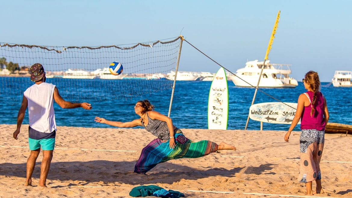 Beachvolleyball am Strand
