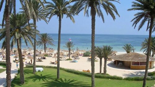 Zarzis: Blick auf den Strandbereich des Komforthotel II