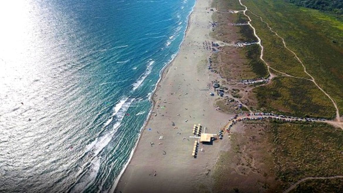 Ulcinj: Blick auf das Strandcamp 