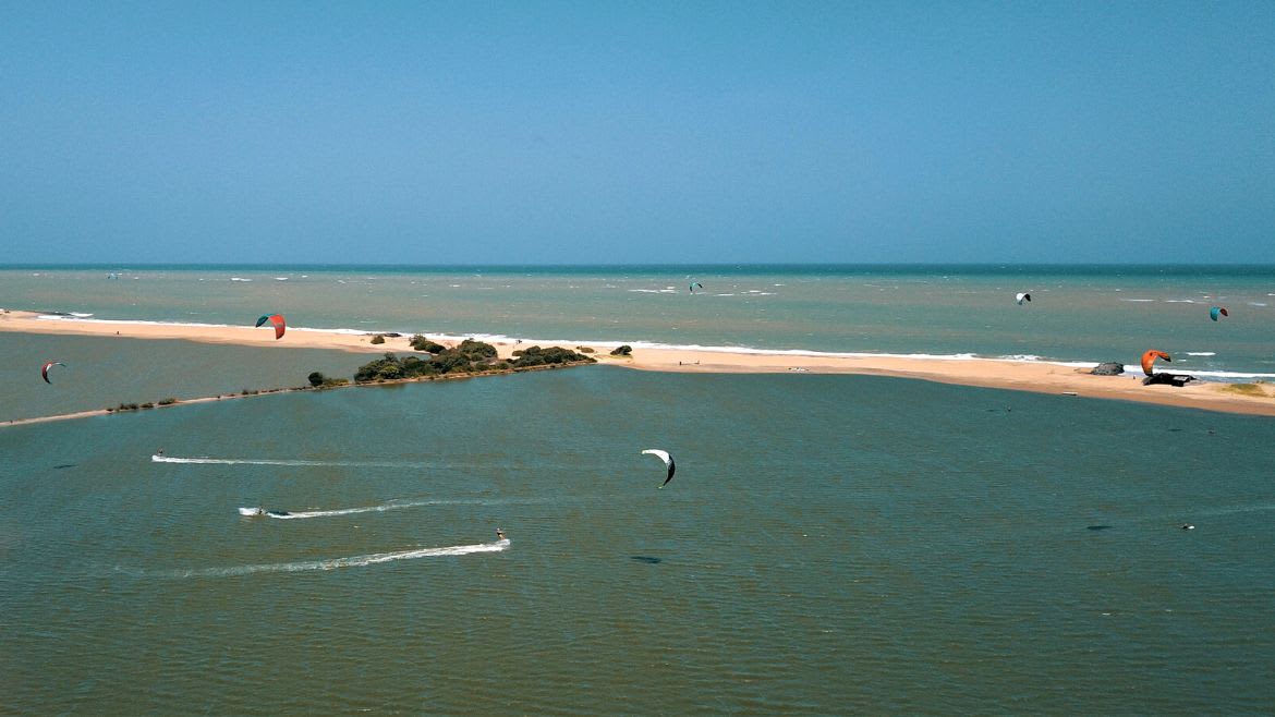 Kappalady: Blick auf die Lagune und den Indischen Ozean