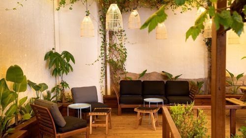 Algarve: Lounge-Bereich im Kitehaus Algarve: Lounge-Bereich im Kitehaus