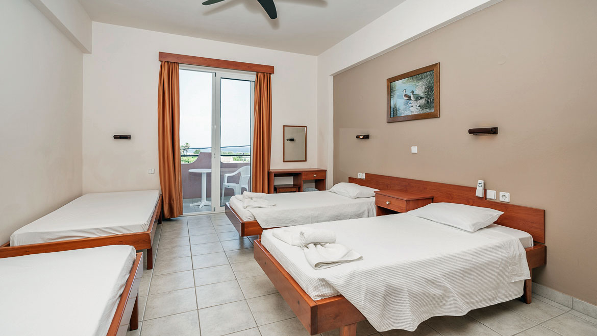 Rhodos: Die Zimmer im Surfhotel sind einfach und sauber.