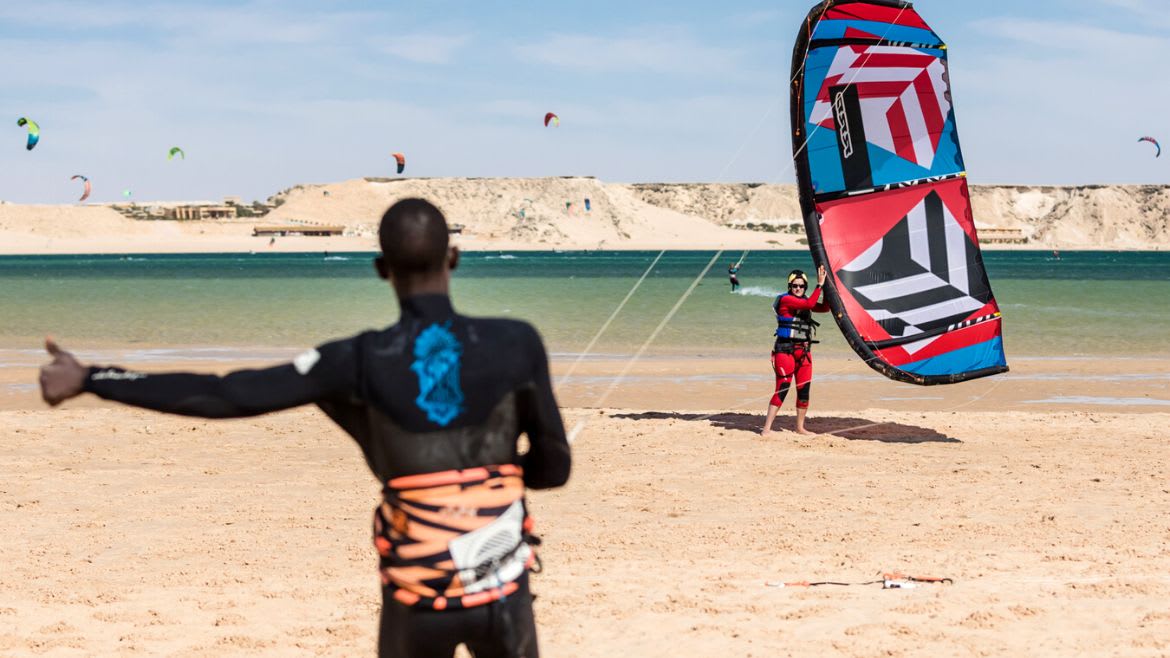 Dakhla: Für alle Könnenstufen ausreichend Platz in der Lagune Dakhla: Für alle Könnenstufen ausreichend Platz in der Lagune