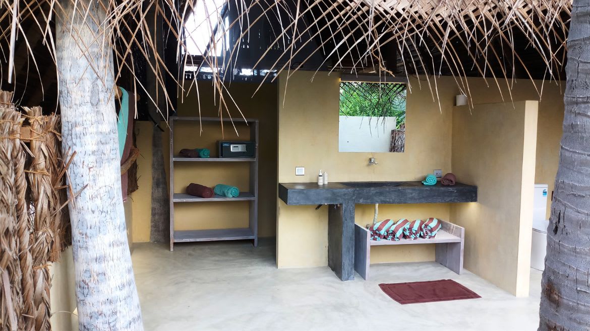Kappalady: Großes Außenbadezimmer in den Strand Cabanas Kappalady: Großes Außenbadezimmer in den Strand Cabanas