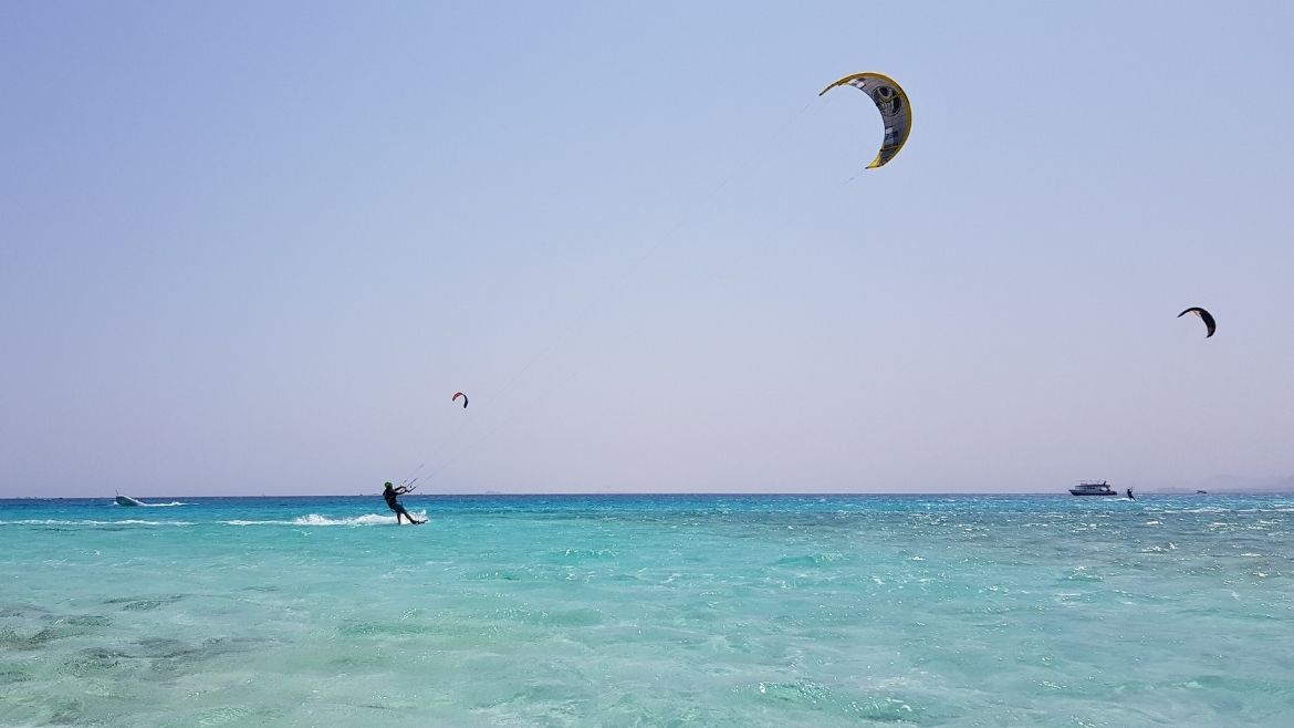 Kiten in der Soma Bay während der Intensivwochen
