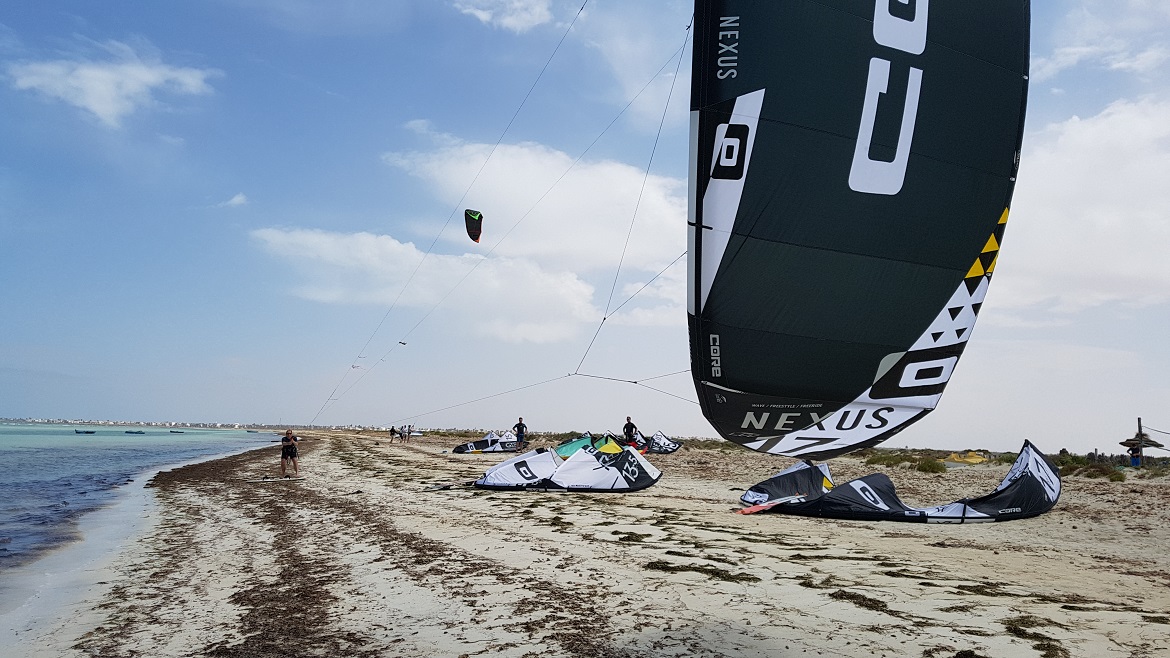 Djerba-Zarzis: Landübungen während des Kite Camps Djerba-Zarzis: Landübungen während des Kite Camps
