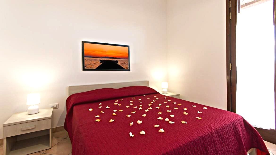 Marsala: Schlafbereich im Erdgeschoss der Kiter Appartements