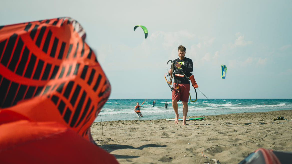 Fanes: Kitesurfen