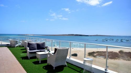 Boa Vista: Sonnenterrasse des Surfhotels Boa Vista: Sonnenterrasse des Surfhotels