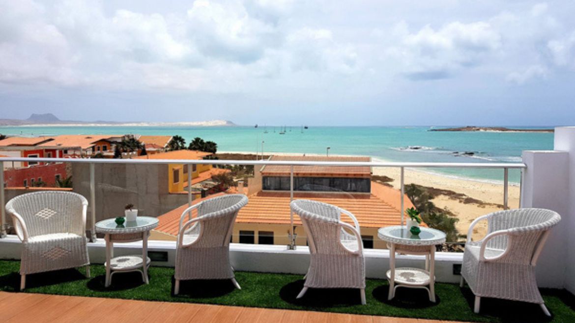 Boa Vista: Sonnenterrasse des Surfhotels Boa Vista: Sonnenterrasse des Surfhotels
