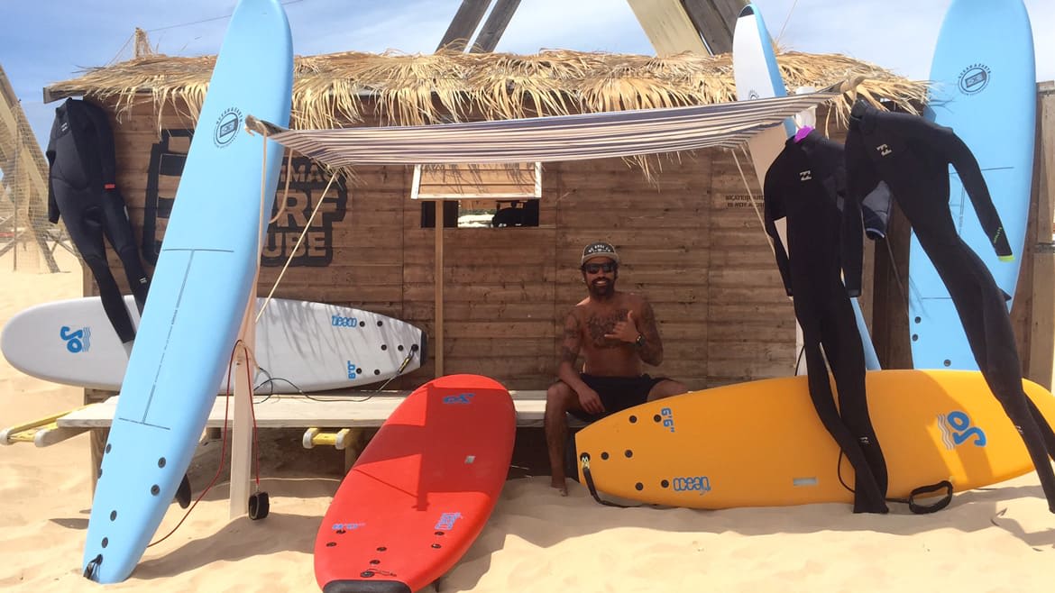 Algarve: Surfstation beim Kite Camp Algarve: Surfstation beim Kite Camp