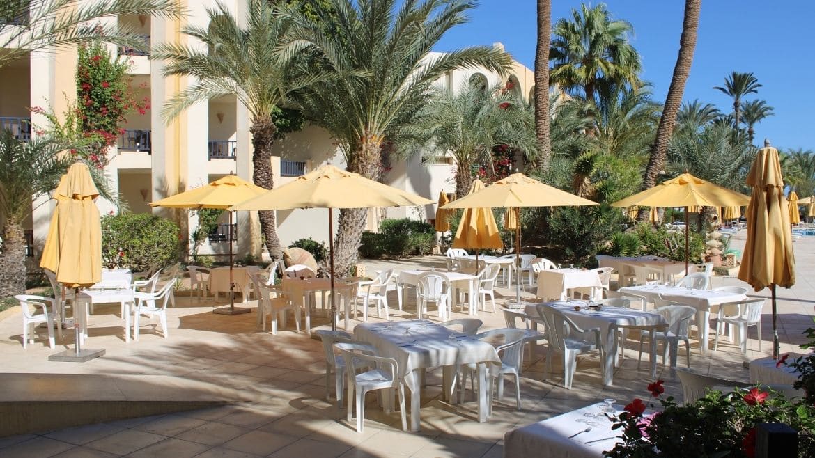 Zarzis: Terrasse des Buffet-Restaurants Zarzis: Terrasse des Buffet-Restaurants