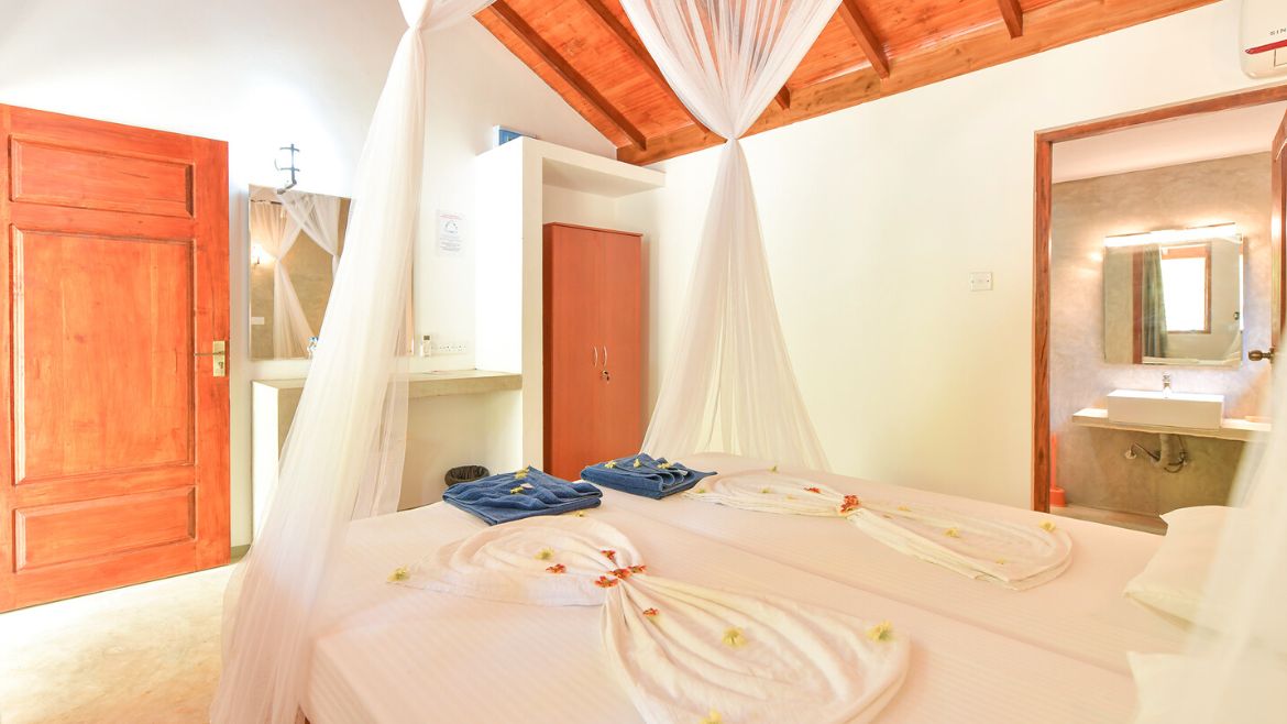 Kalpitiya: Blick in das Doppelzimmer