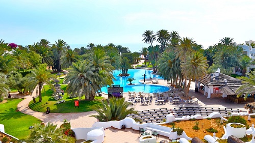 Djerba-Zarzis : Gartenbereich des Komforthotels