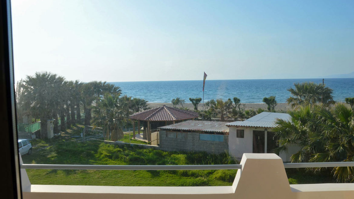 Rhodos Fanes: Das Strandhaus des Surfhotels bietet einen wunderbaren Meerblick