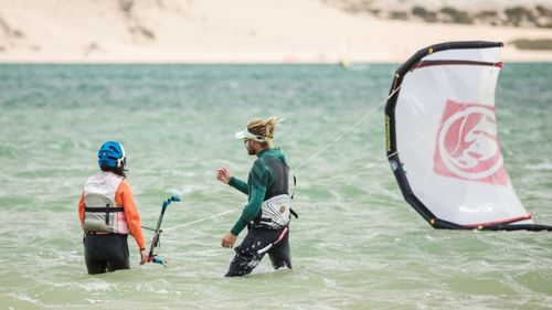 Kite Camps: Schulungsbild in der Lagune Dakhla 