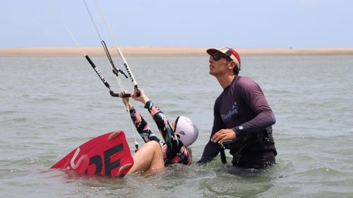 Ilha do Guajiru: erste Wasserstart-Übungen