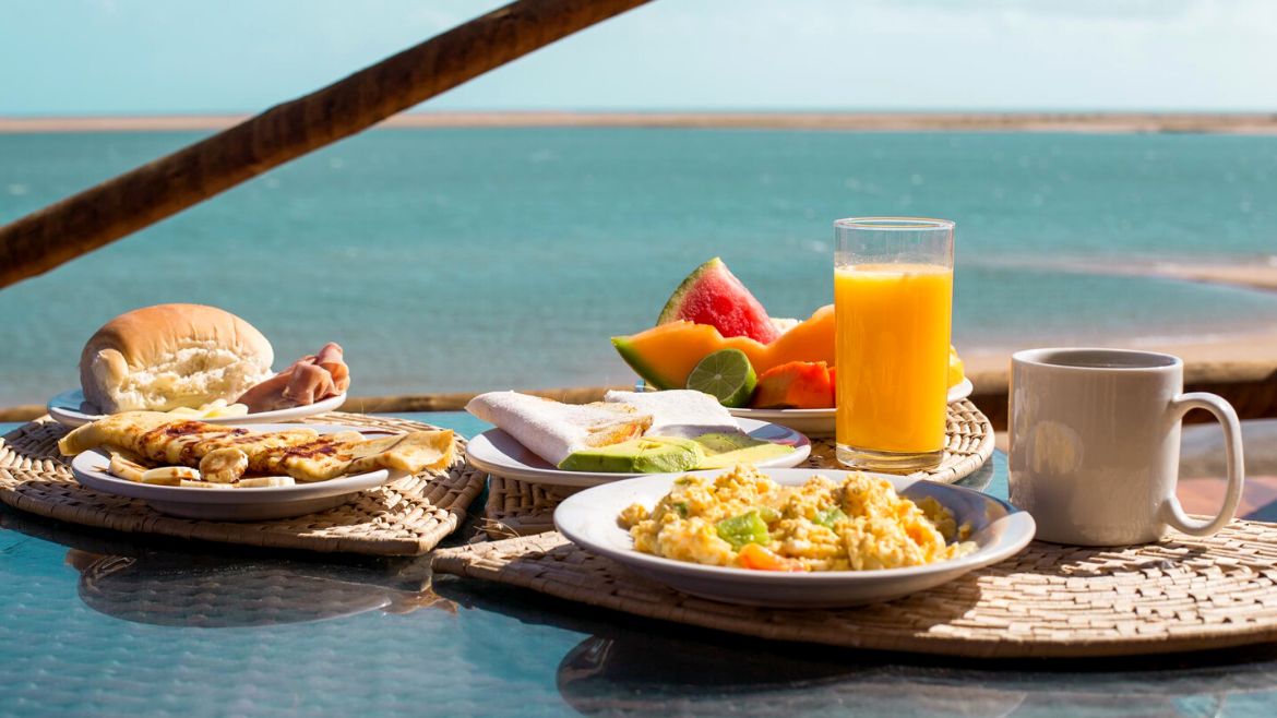 Ilha do Guajiru: Frühstück im Kitehaus 