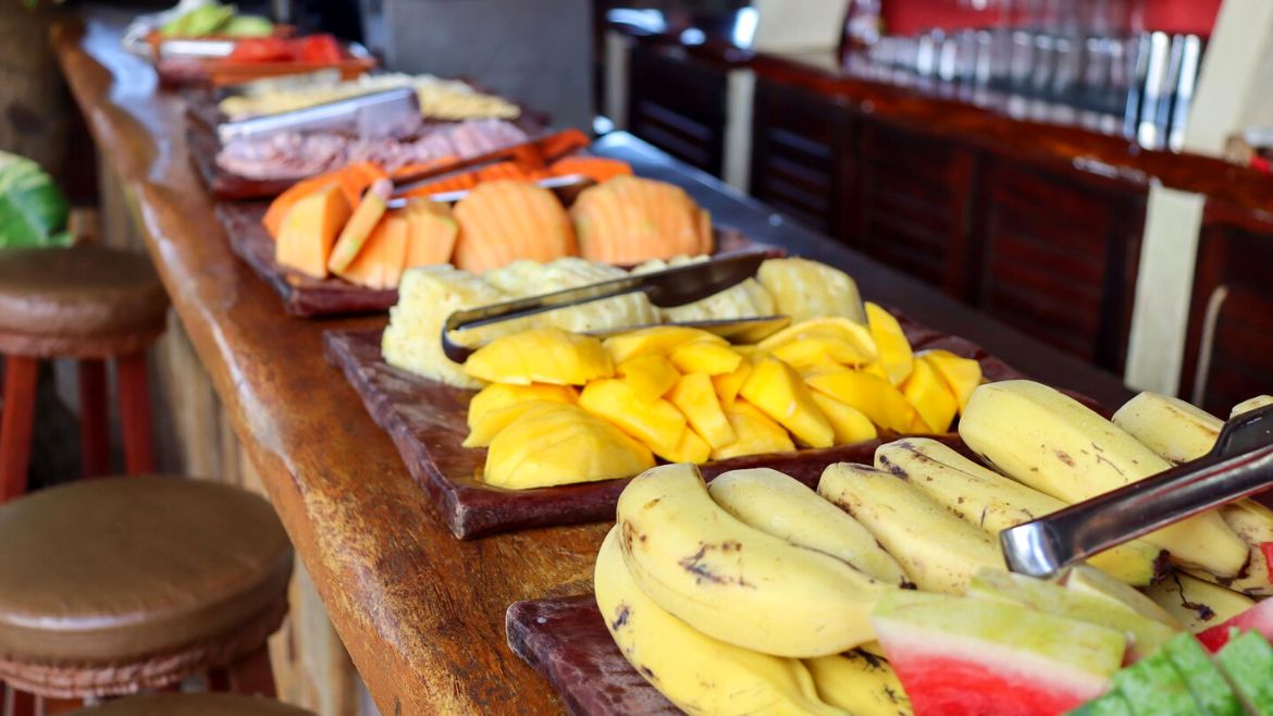 Ilha do Guajirú: Frühstücksbuffet im Kitehaus