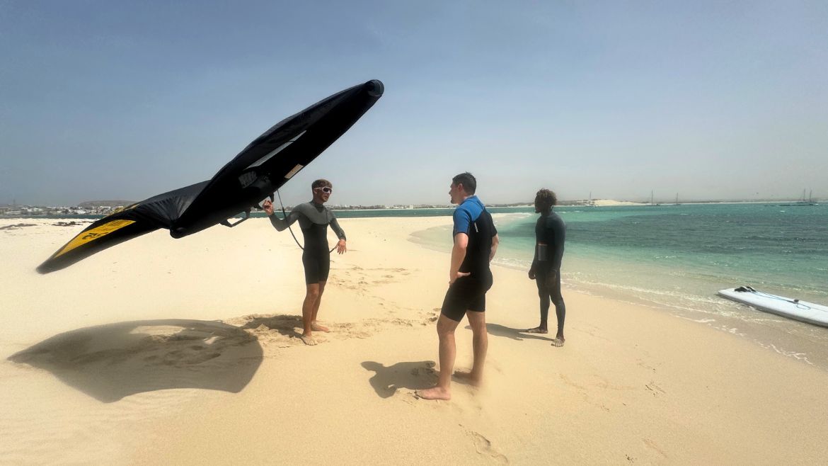 Boa Vista: Die Wingsurfschulungen finden auch auf der vorgelagerten Insel statt