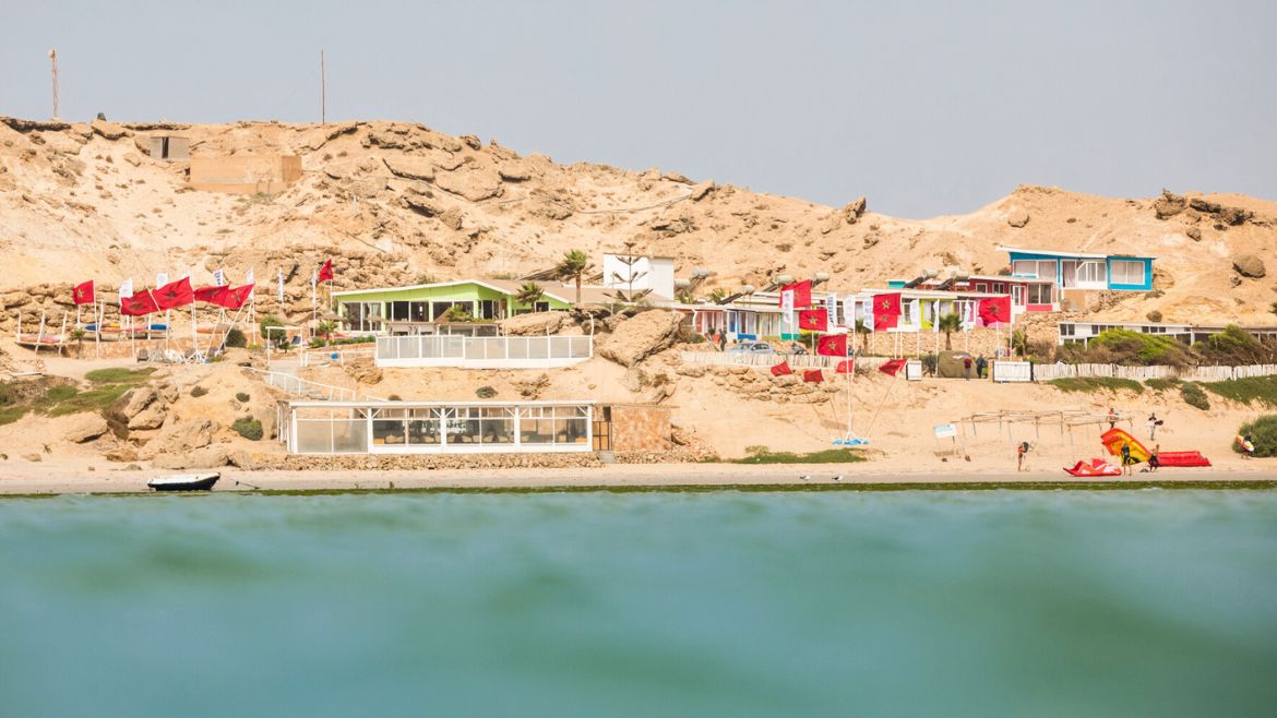 Dakhla: Blick auf das Kite- und Wingsurf Camp Dakhla: Blick auf das Kite- und Wingsurf Camp
